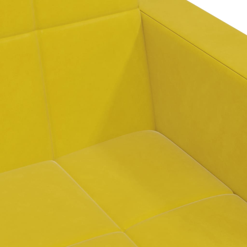 2-personers sovesofa med fodskammel velour gul