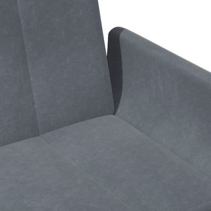 2-personers sovesofa med fodskammel velour mørkegrå