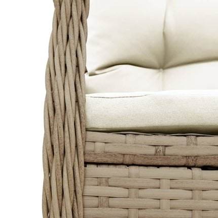 spisebordssæt til haven 3 dele med hynder polyrattan beige