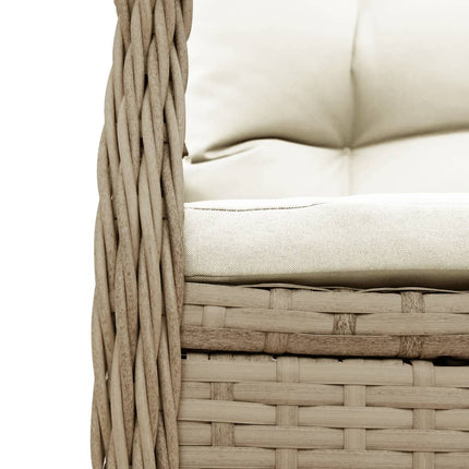 spisebordssæt til haven 5 dele med hynder polyrattan beige