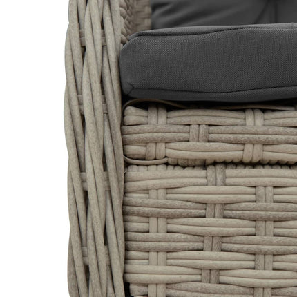 spisebordssæt til haven 7 dele med hynder polyrattan lysegrå