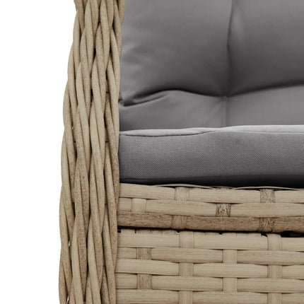 spisebordssæt til haven 9 dele med hynder polyrattan beige