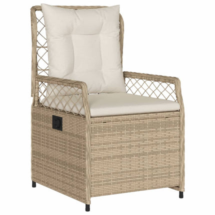 spisebordssæt til haven 7 dele med hynder polyrattan beige