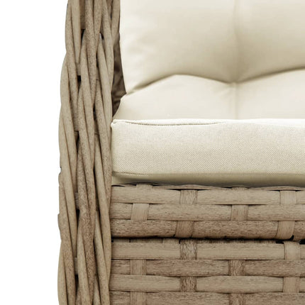 spisebordssæt til haven 9 dele med hynder polyrattan beige