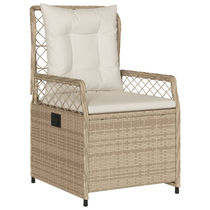 spisebordssæt til haven 9 dele med hynder polyrattan beige