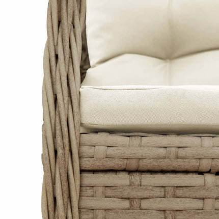 spisebordssæt til haven 5 dele med hynder polyrattan beige