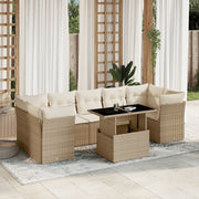 sofasæt til haven 8 dele med hynder polyrattan beige