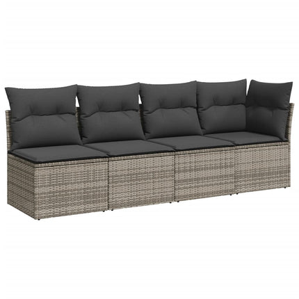 sofasæt til haven 8 dele med hynder polyrattan grå