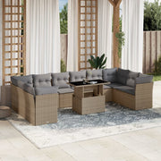 sofasæt til haven 11 dele med hynder polyrattan beige