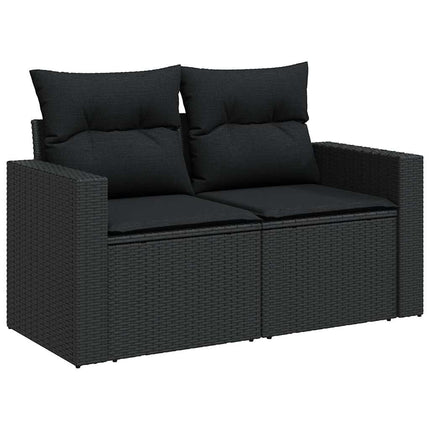 sofasæt til haven 7 dele med hynder polyrattan sort