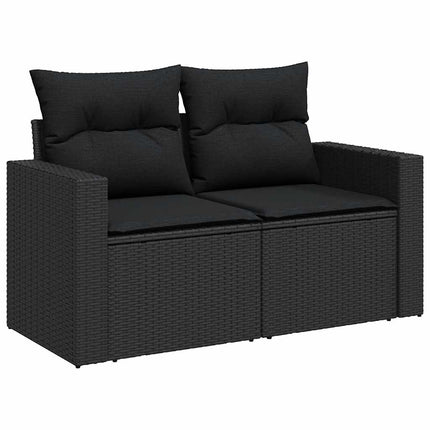 sofasæt til haven 7 dele med hynder polyrattan sort