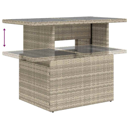 sofasæt til haven 7 dele med hynder polyrattan lysegrå