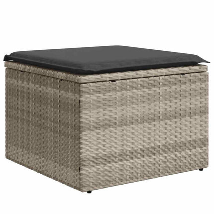 sofasæt til haven 7 dele med hynder polyrattan lysegrå