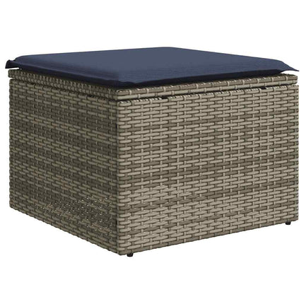 havesofasæt med 8 hynder grå polyrattan