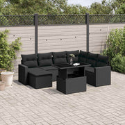 sofasæt til haven 8 dele med hynder polyrattan sort