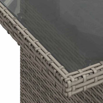 havesofasæt med 8 hynder grå polyrattan