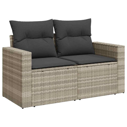 sofasæt til haven 8 dele med hynder polyrattan lysegrå