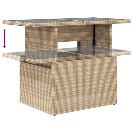 sofasæt til haven 7 dele med hynder polyrattan beige