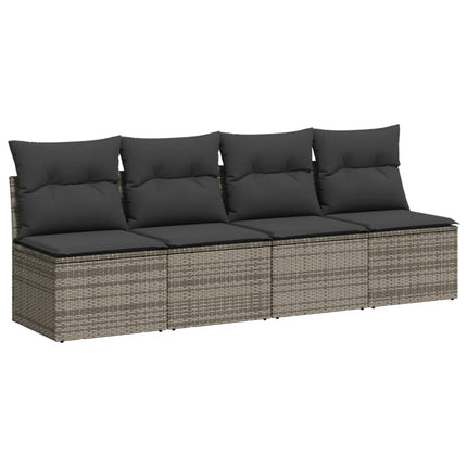 sofasæt til haven 9 dele med hynder polyrattan grå