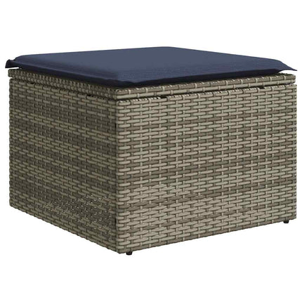 havesofasæt med 6 dele og hynder grå polyrattan