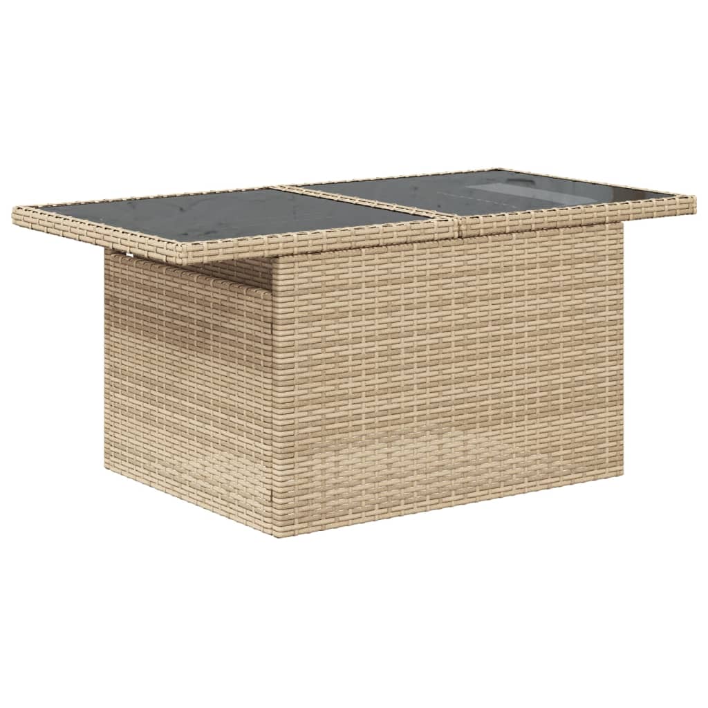 sofasæt til haven 7 dele med hynder polyrattan beige