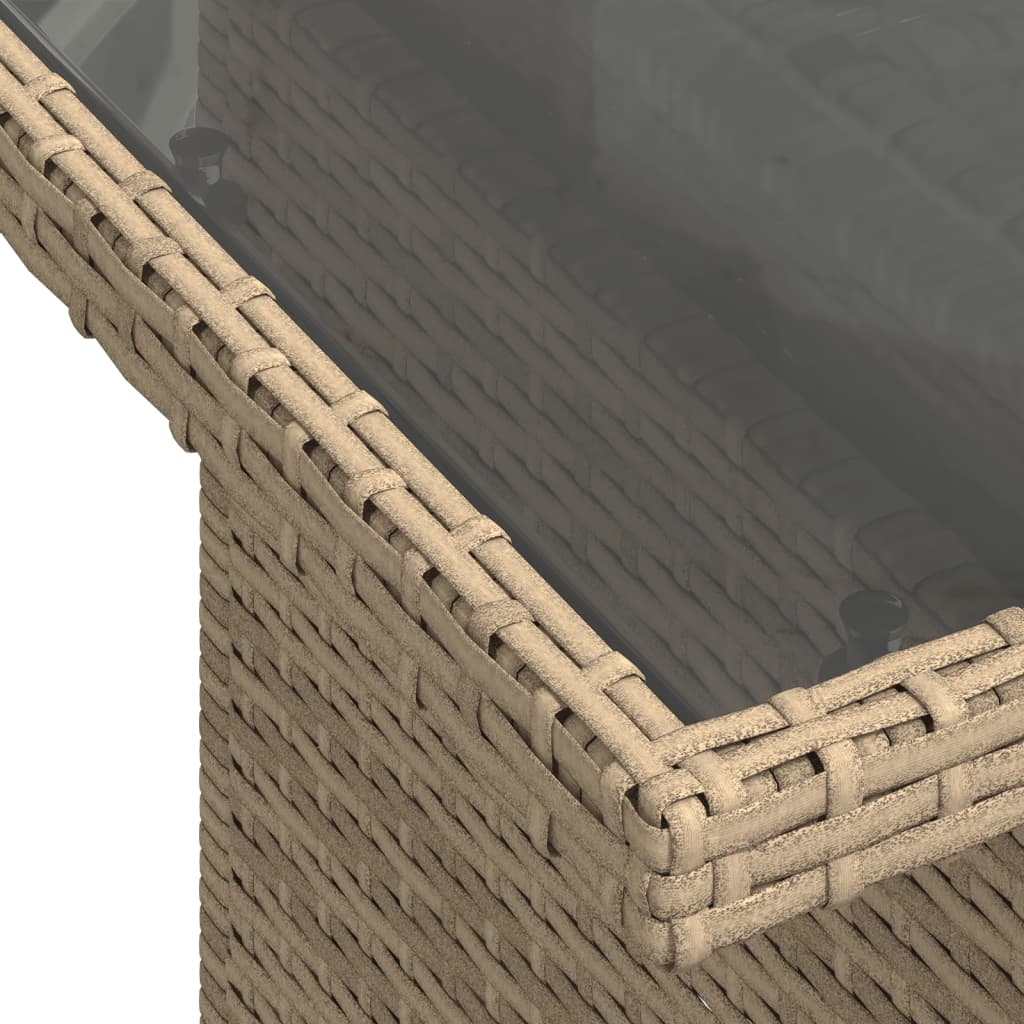 sofasæt til haven 7 dele med hynder polyrattan beige