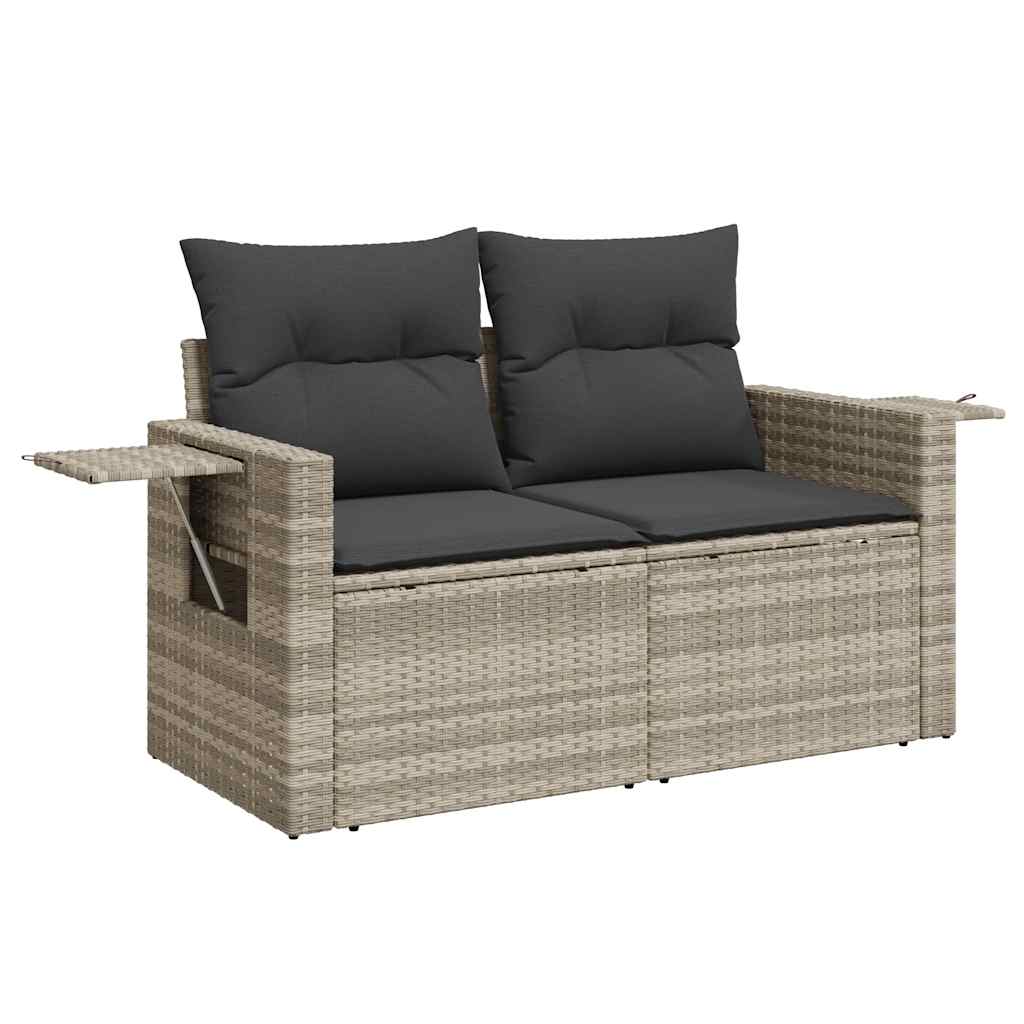 sofasæt til haven 7 dele med hynder polyrattan lysegrå