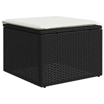 sofasæt til haven 7 dele med hynder polyrattan sort
