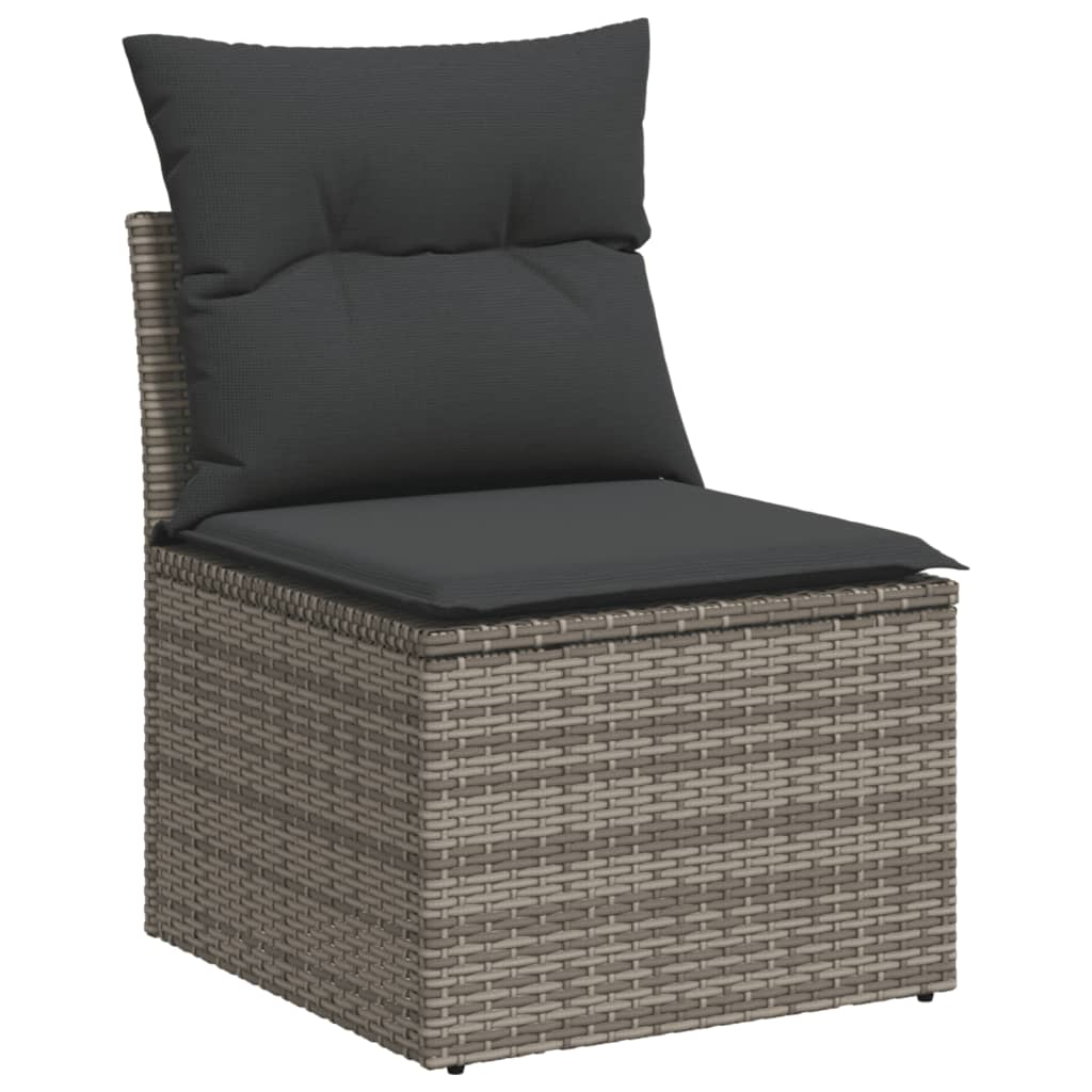 sofasæt til haven 8 dele med hynder polyrattan grå
