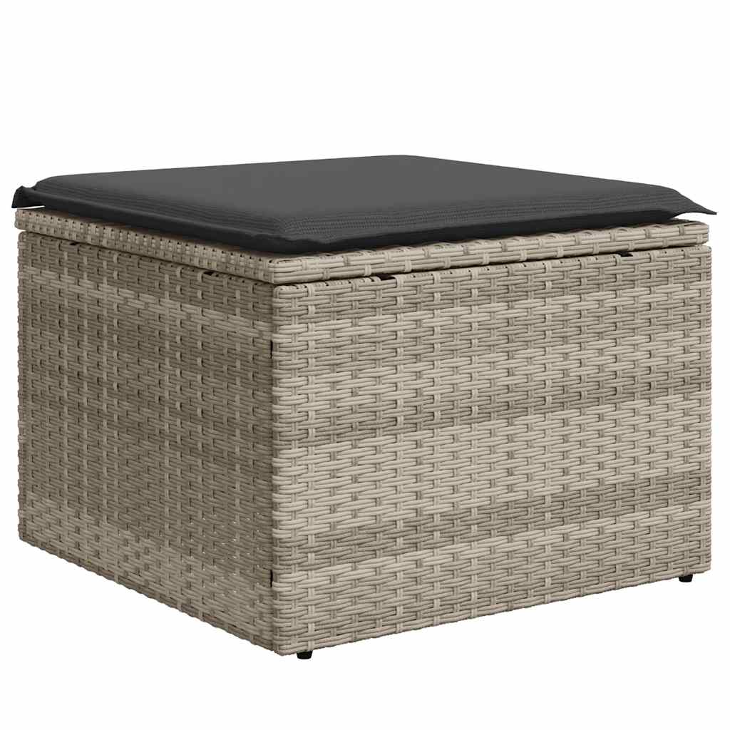 sofasæt til haven 8 dele med hynder polyrattan lysegrå