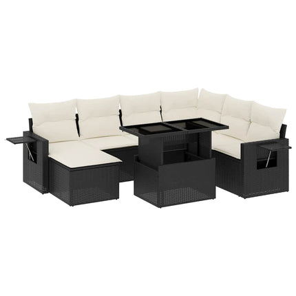 sofasæt til haven 9 dele med hynder polyrattan sort