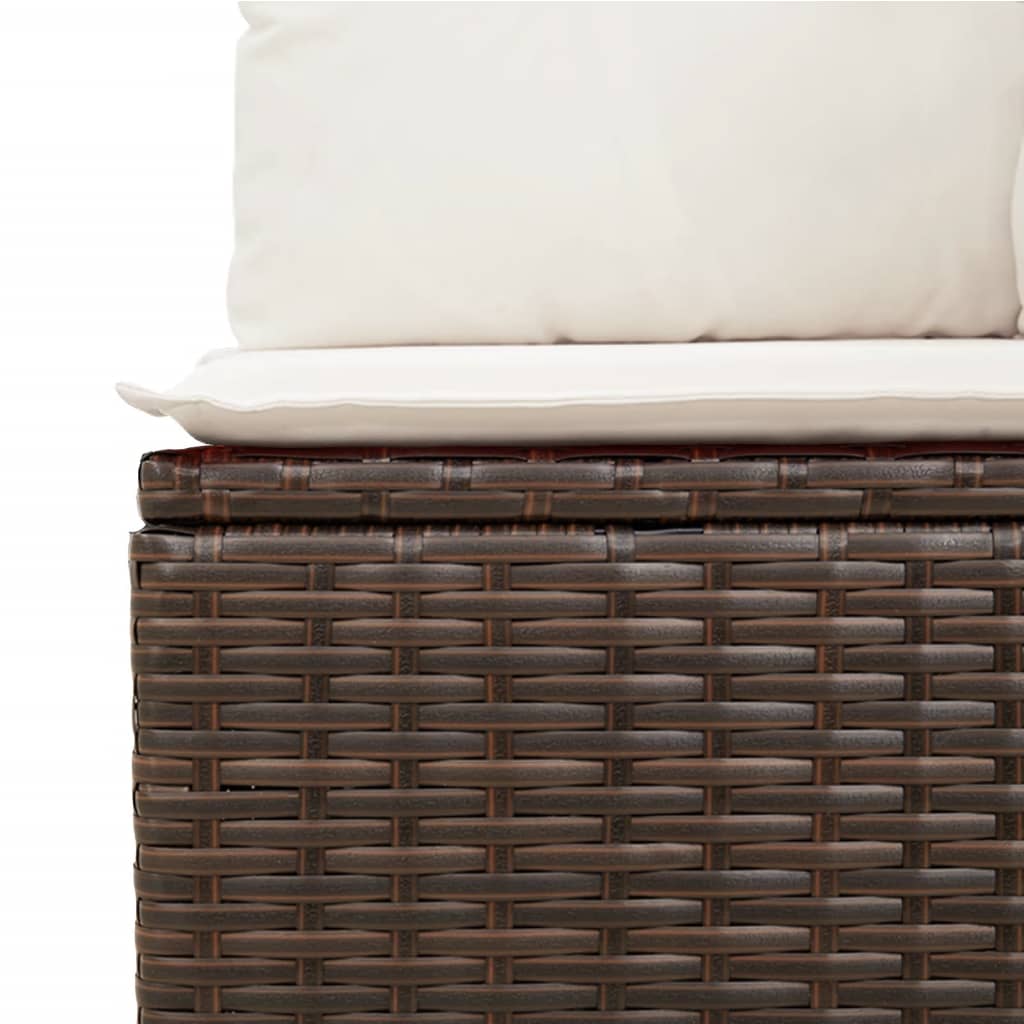 sofasæt til haven 10 dele med hynder polyrattan brun