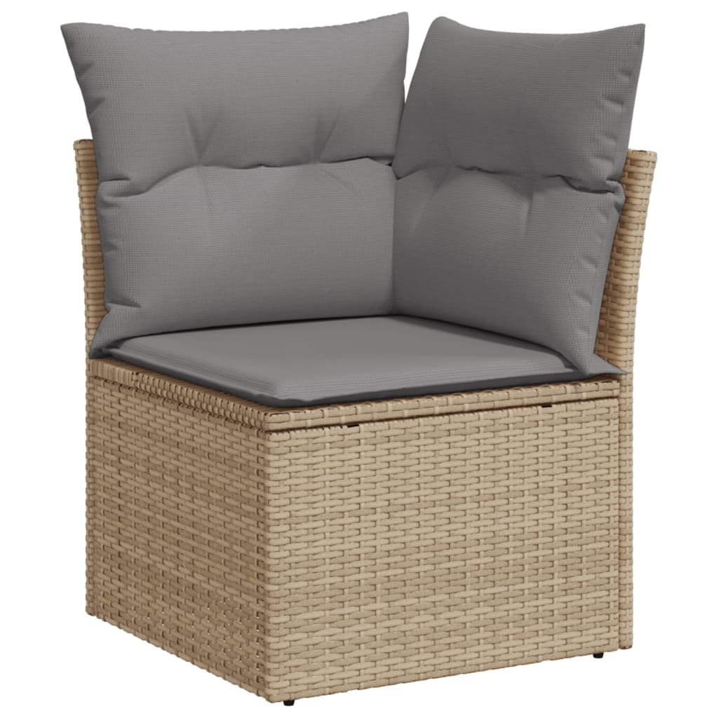 sofasæt til haven 10 dele med hynder polyrattan beige