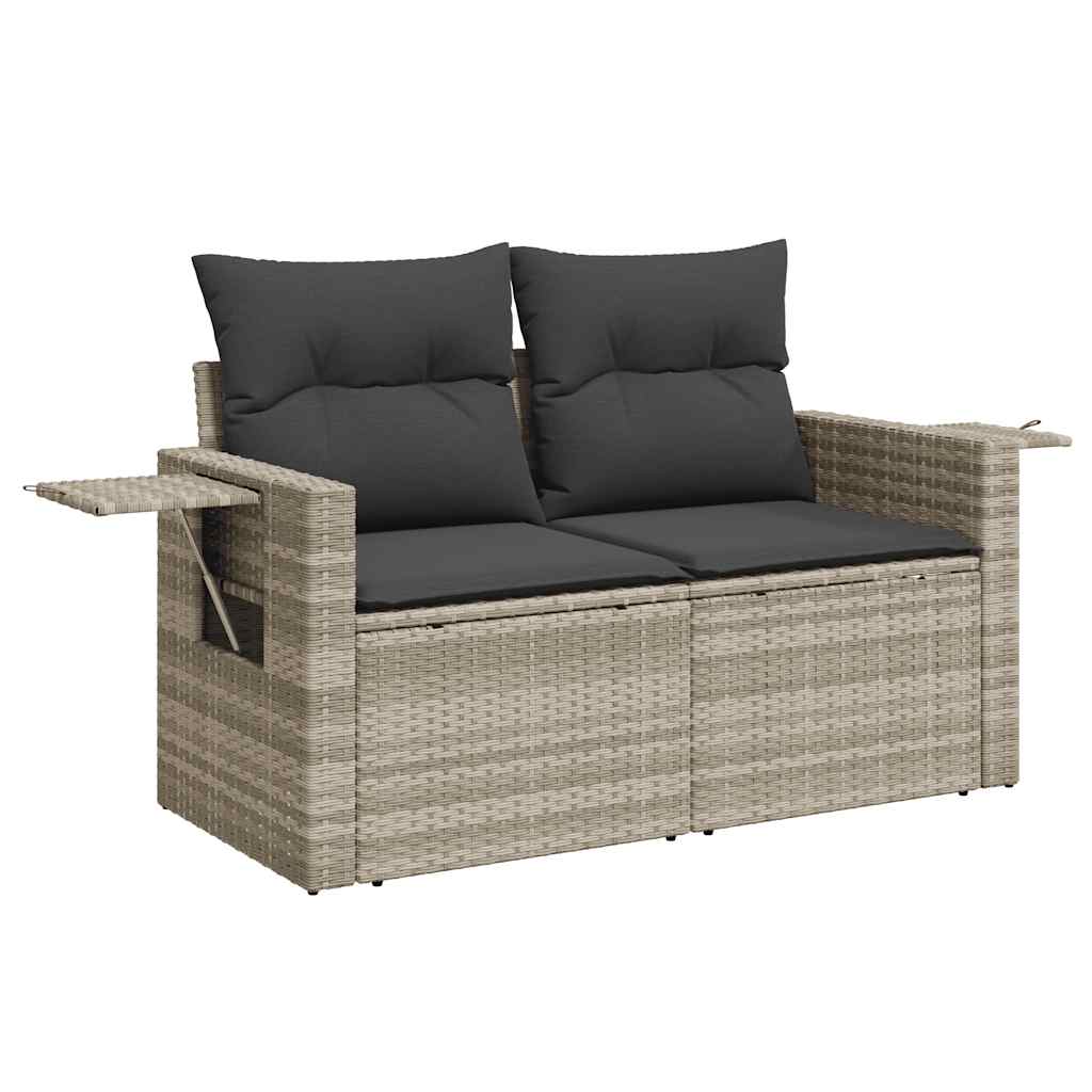 sofasæt til haven 10 dele med hynder polyrattan lysegrå