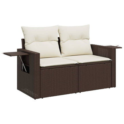 sofasæt til haven 10 dele med hynder polyrattan brun