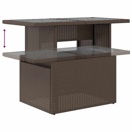 sofasæt til haven 10 dele med hynder polyrattan brun