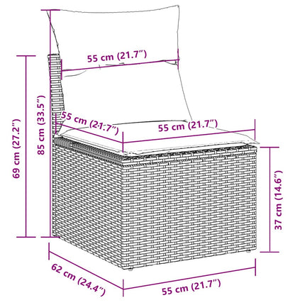 sofasæt til haven 5 dele med hynder polyrattan beige