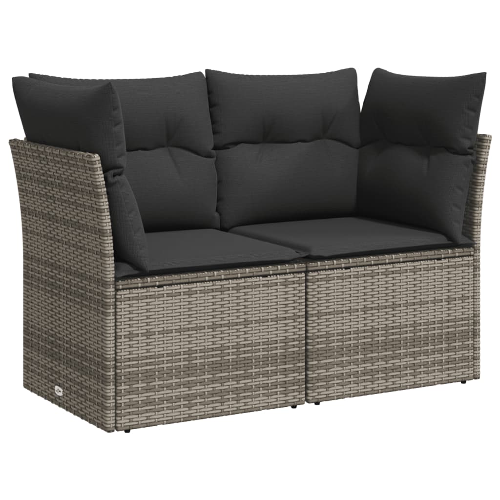 sofasæt til haven 9 dele med hynder polyrattan grå