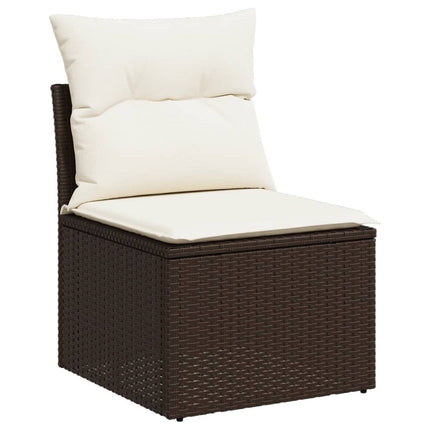 sofasæt til haven 9 dele med hynder polyrattan brun