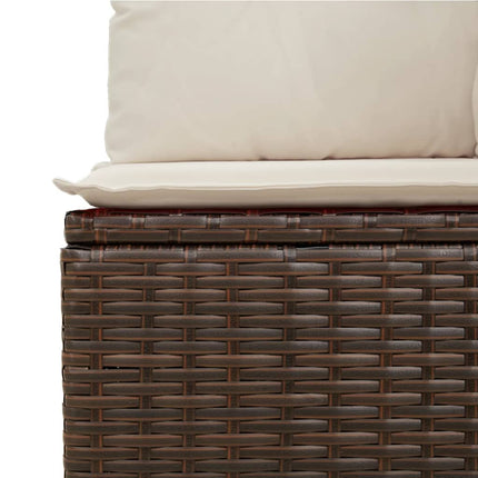 sofasæt til haven 9 dele med hynder polyrattan brun