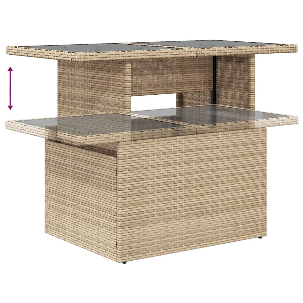 sofasæt til haven 7 dele med hynder polyrattan beige