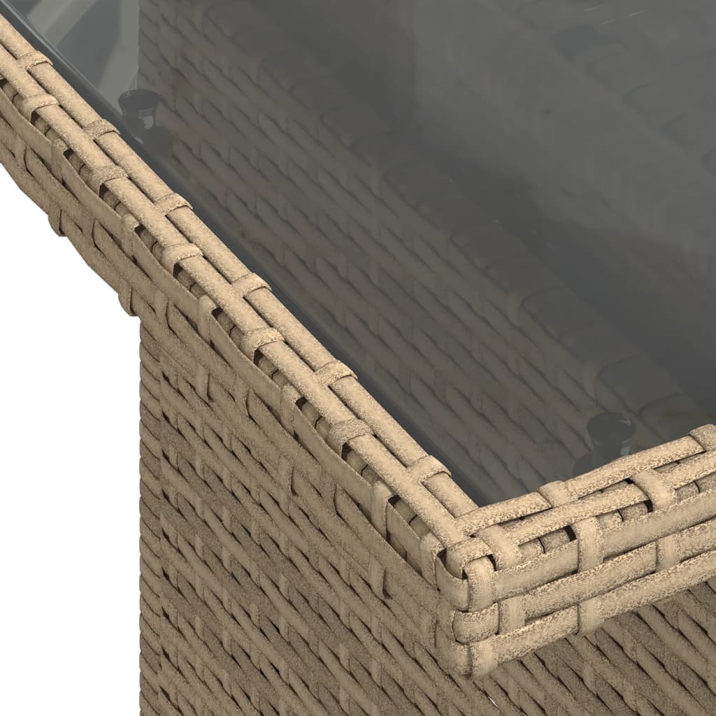 sofasæt til haven 7 dele med hynder polyrattan beige