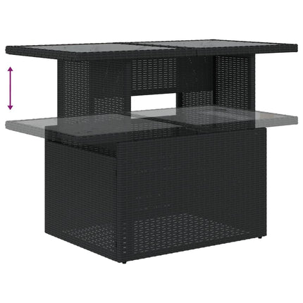 sofasæt til haven 7 dele med hynder polyrattan sort