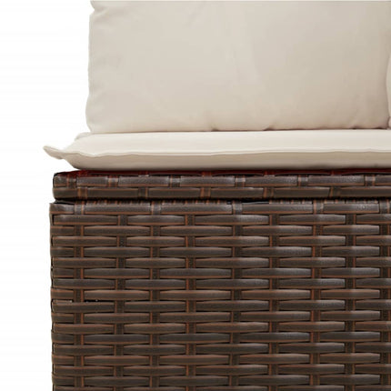 sofasæt til haven 9 dele med hynder polyrattan brun