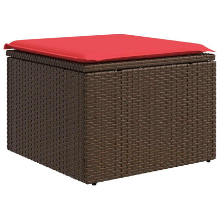 havesofasæt med 7 hynder brun polyrattan
