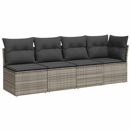 sofasæt til haven 8 dele med hynder polyrattan grå