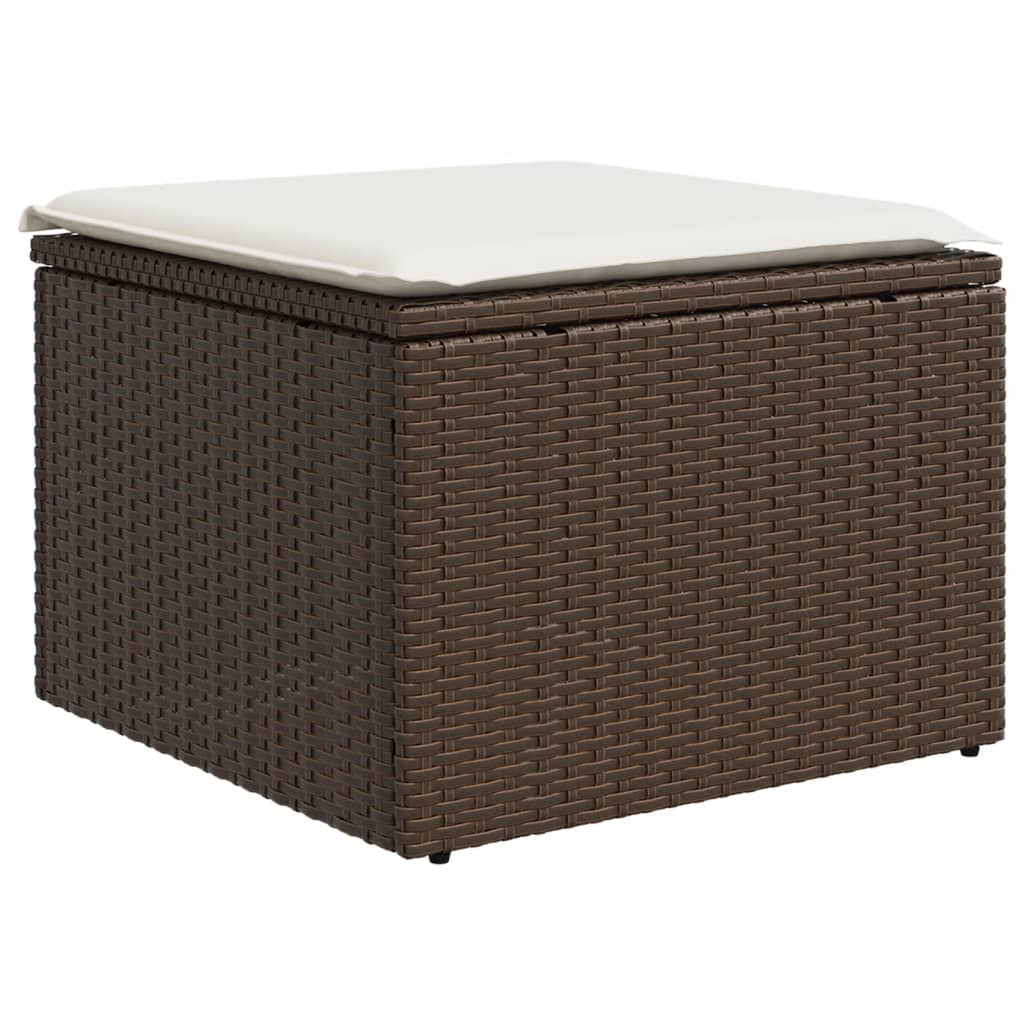 sofasæt til haven 9 dele med hynder polyrattan brun