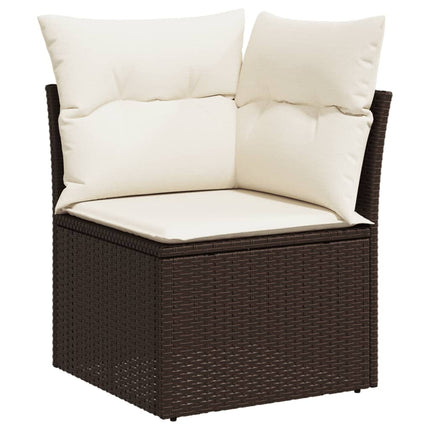 sofasæt til haven 10 dele med hynder polyrattan brun