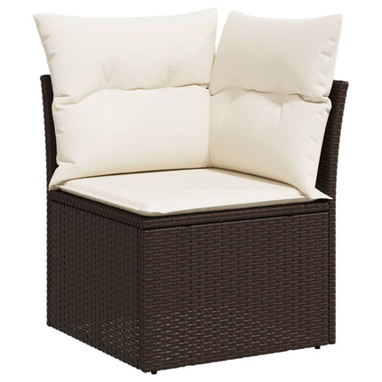 sofasæt til haven 10 dele med hynder polyrattan brun