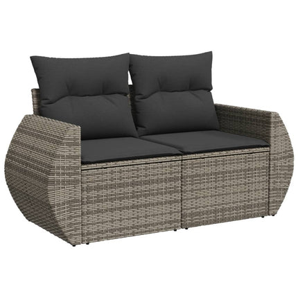 sofasæt til haven 10 dele med hynder polyrattan grå